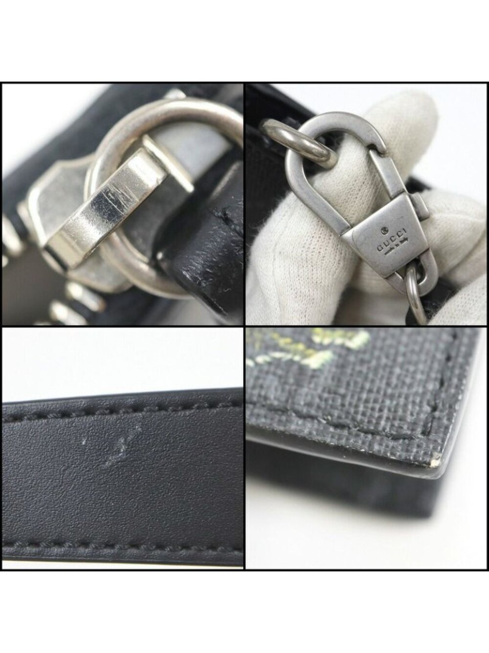 Gucci Clutch Taiga GG Supreme Black Leather - Picture 6 of 6
